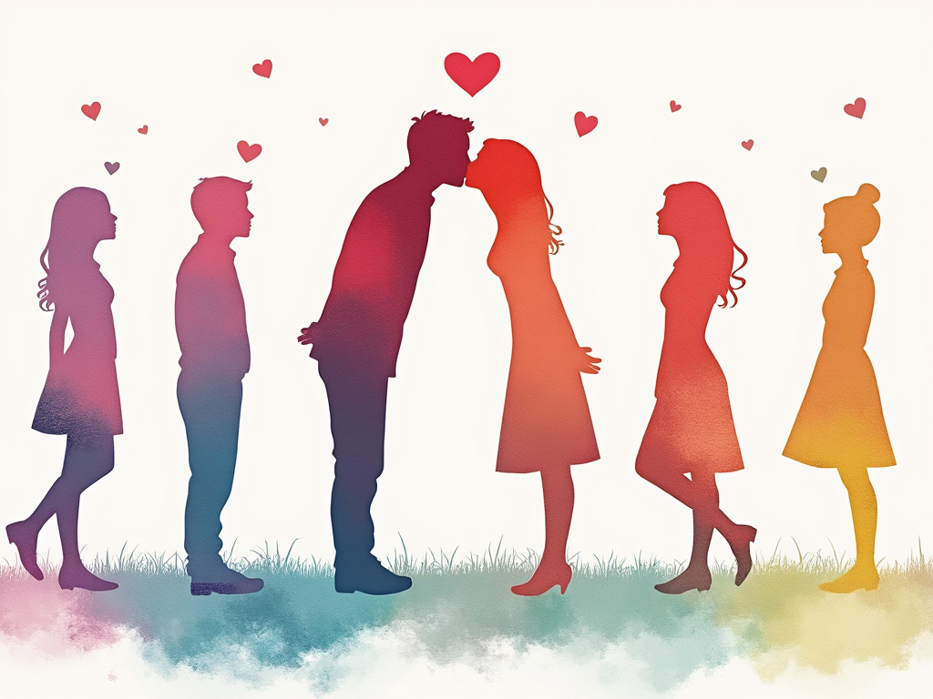 Kiss couple affection